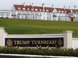 La protesta de Greenpeace en el campo de golf de Donald Trump en Escocia